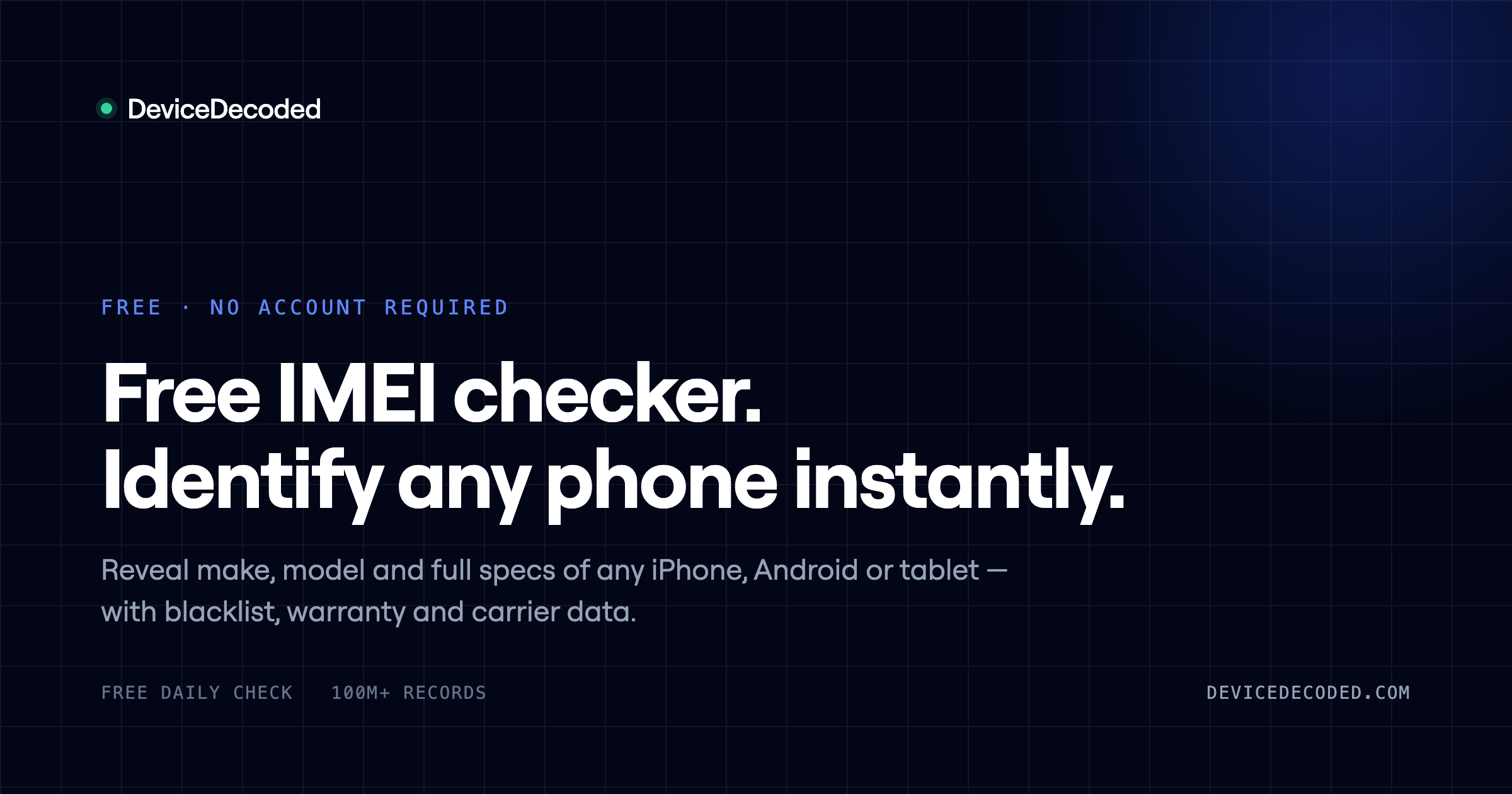 DeviceDecoded — Phone Checks, Device Data and Unlock Services